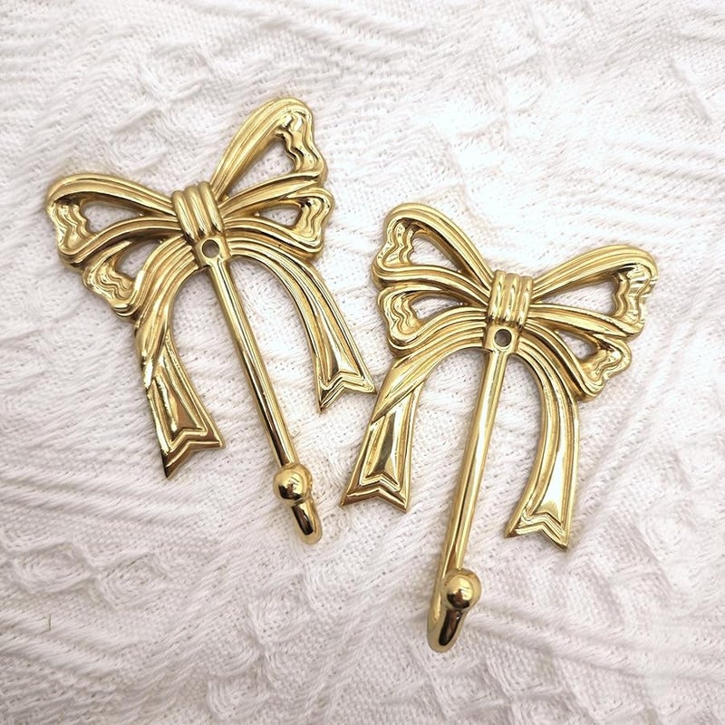 Luozyy Brass Bowknot Wall Hooks Large 3 46x5 19x0 98 Inch For Coat Hat Towel Home Office Kitchen Bathroom - Image 3