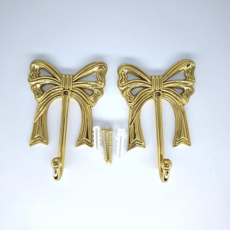 Luozyy Brass Bowknot Wall Hooks Large 3 46x5 19x0 98 Inch For Coat Hat Towel Home Office Kitchen Bathroom - Image 4