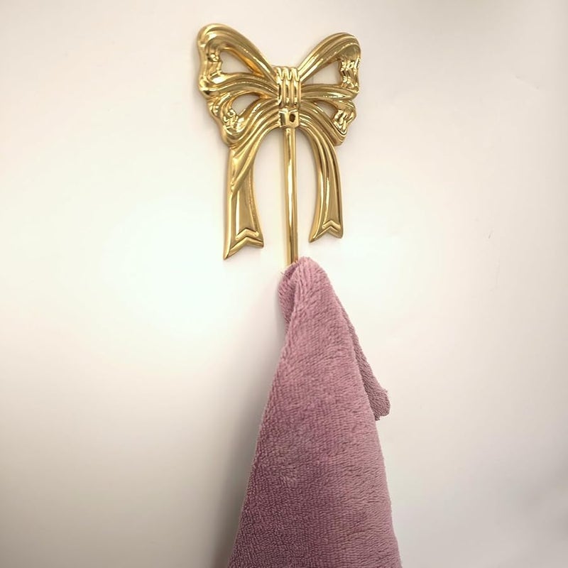 Luozyy Brass Bowknot Wall Hooks Large 3 46x5 19x0 98 Inch For Coat Hat Towel Home Office Kitchen Bathroom - Image 5