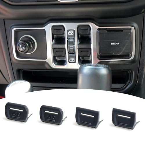 RERPRO Center Console Window Button Switch Cover Trim Compatible with 2018-2024 2025 Jeep Wrangler JL 2/4 Door 4XE Gladiator JT Interior Accessories Paint Guard Decoration ABS Blade Matte Black - Image 1