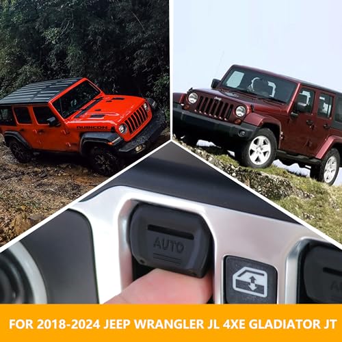 RERPRO Center Console Window Button Switch Cover Trim Compatible with 2018-2024 2025 Jeep Wrangler JL 2/4 Door 4XE Gladiator JT Interior Accessories Paint Guard Decoration ABS Blade Matte Black - Image 5