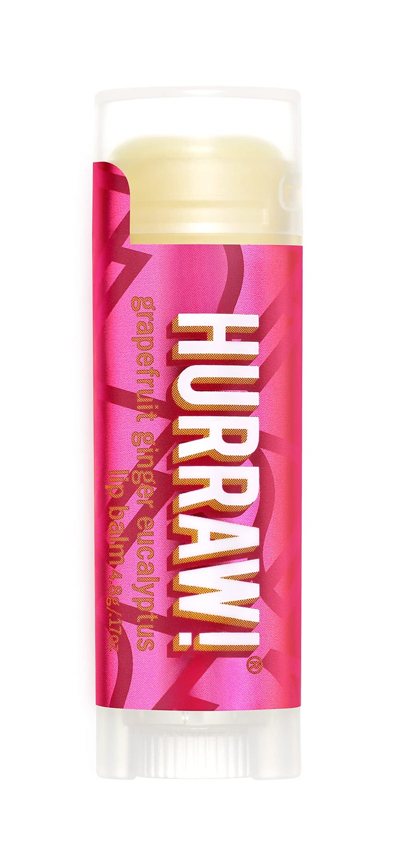 Hurraw Grapefruit Ginger Eucalyptus Kapha Lip Balm Organic Certified Vegan Cruelty and Gluten Free NonGMO 100 Natural Ingredients Bee Shea Soy and Palm Free Made in USA