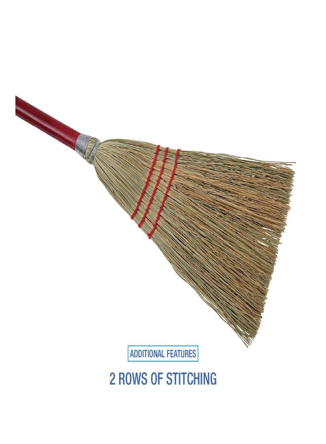 Boardwalk Corn Fiber Lobby/toy Broom, Corn Fiber Bristles, 39" Overall Length, Red - Image 3