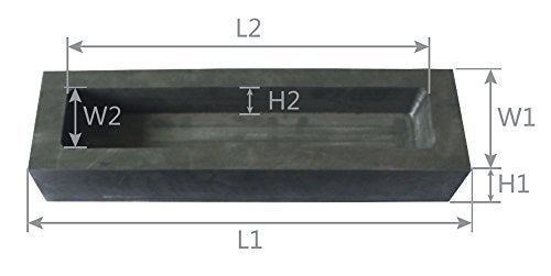OTOOLWORLD Gold Silver Graphite Ingot Mold Mould Crucible for Melting Casting Refining (1kg) - Image 2