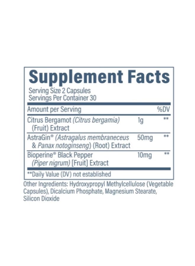 ريفايف يساعد ريفايف بيرغاموت في الحفاظ على صحة الكوليسترول وصحة القلب والأوعية الدموية وخصائص مضادات الأكسدة 60 كبسولة - Image 3