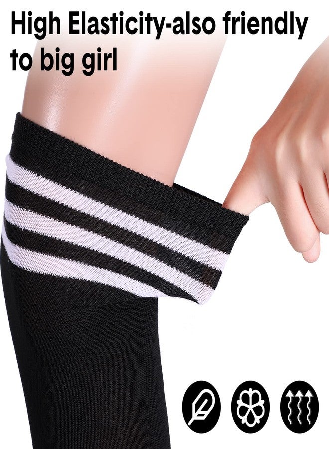 JaGely 24 Pairs Thigh High Socks for Women Over the Knee Socks Long Thigh High Stocking for Women Leg Warmer Daily Wear Cosplay, 2 Styles and 6 Colors - Image 4
