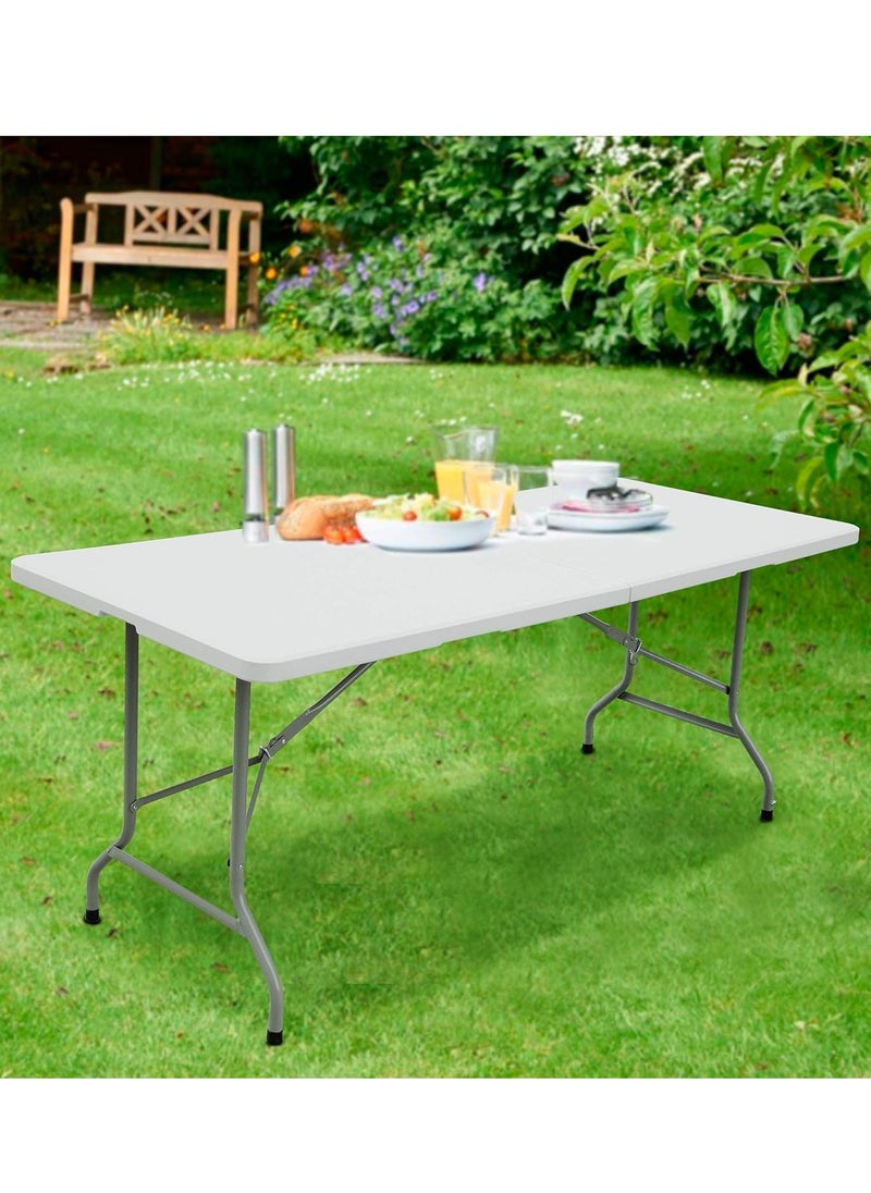 ALMUFARREJ - Folding dining table white/gray 150 x 72 x 73cm - Image 1
