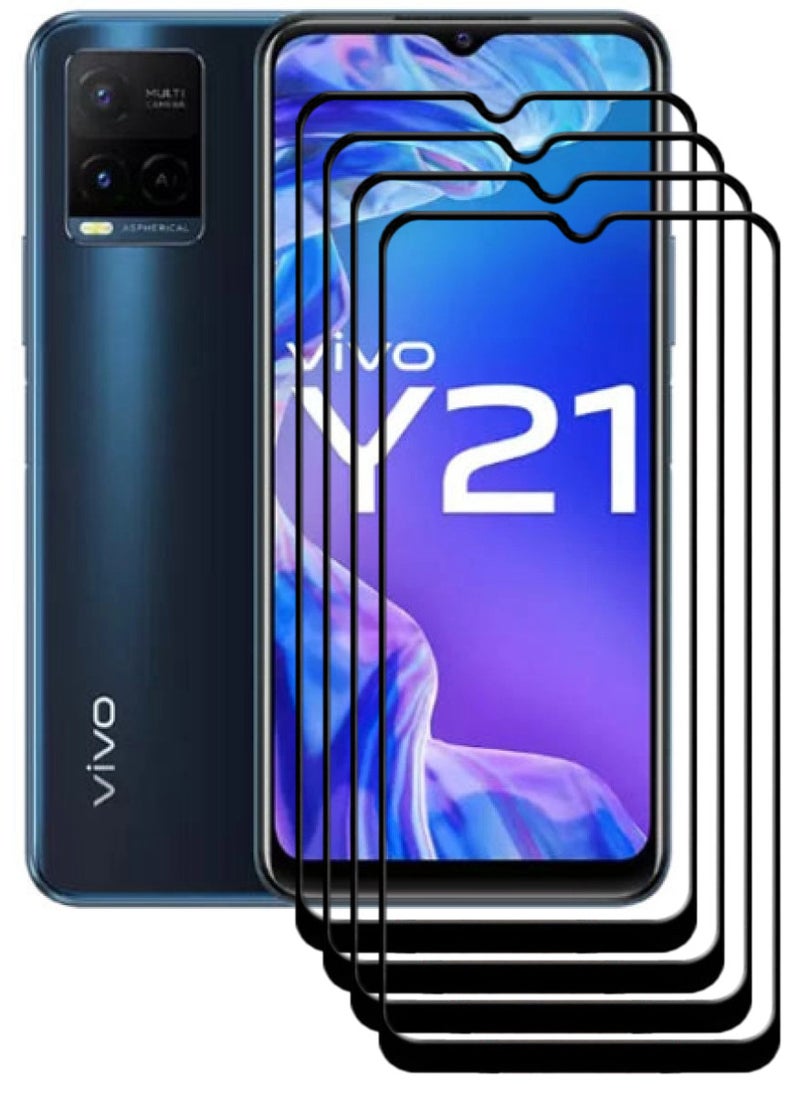 ACLIX 4 Pieces Antistatic ESD Dustproof Premium Quality High Definition Tempered Glass Screen Protector Designed For vivo Y21 - Image 1