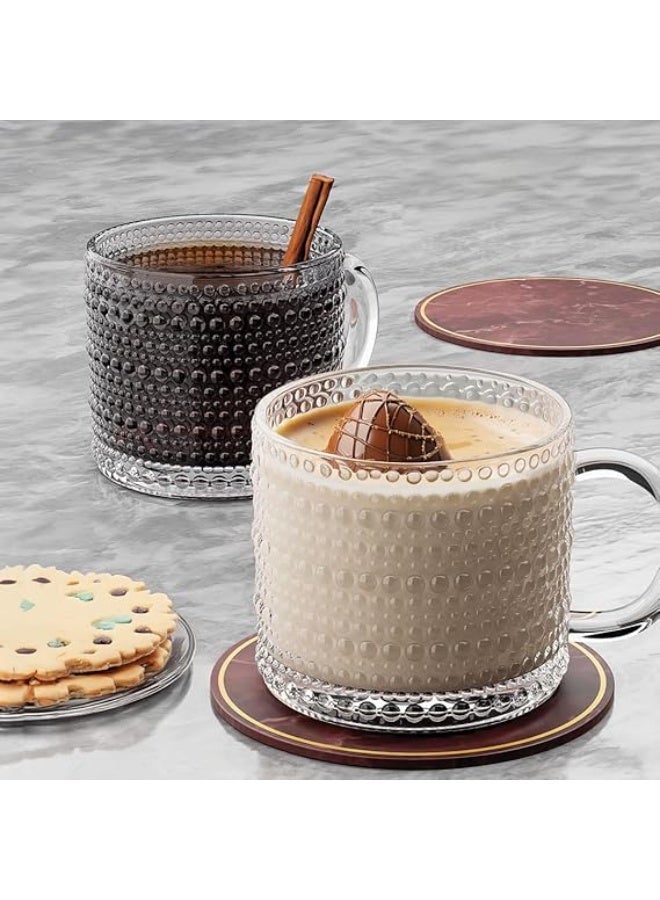 City Glass (4 pieces) Carnival Tea Mug Set and Coffee Cup for Tea, Cappuccino or Nescafe Clear and Elegant 300ml - Image 2