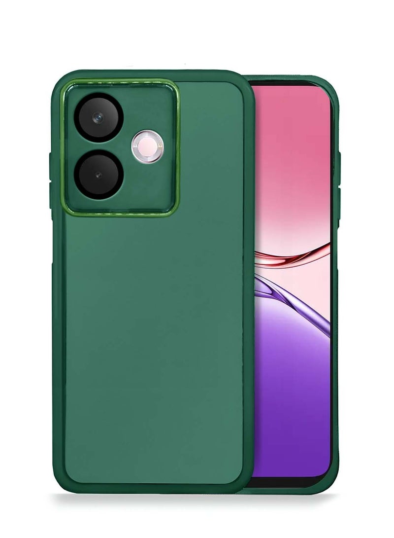 دبليو تيك Oppo A5 Pro 4G / 5G 2025 هاتف ناعم شفاف TPU سيليكون رفيع للغاية غطاء غطاء خلفي للكاميرا مطلي بالكهرباء - أخضر غامق