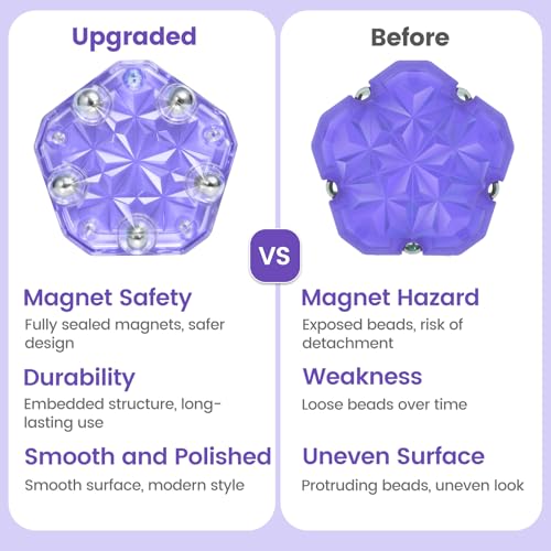 DYRDM Magnetic Fidget Sphere 12 PCS 200 Combinations with Magnet Blocks Magnetic Fidget Toys Sensory Balls Desk Toys for Adults Teens 14 Stress Relief Gift Stocking Stuffers Light Purple - Image 5