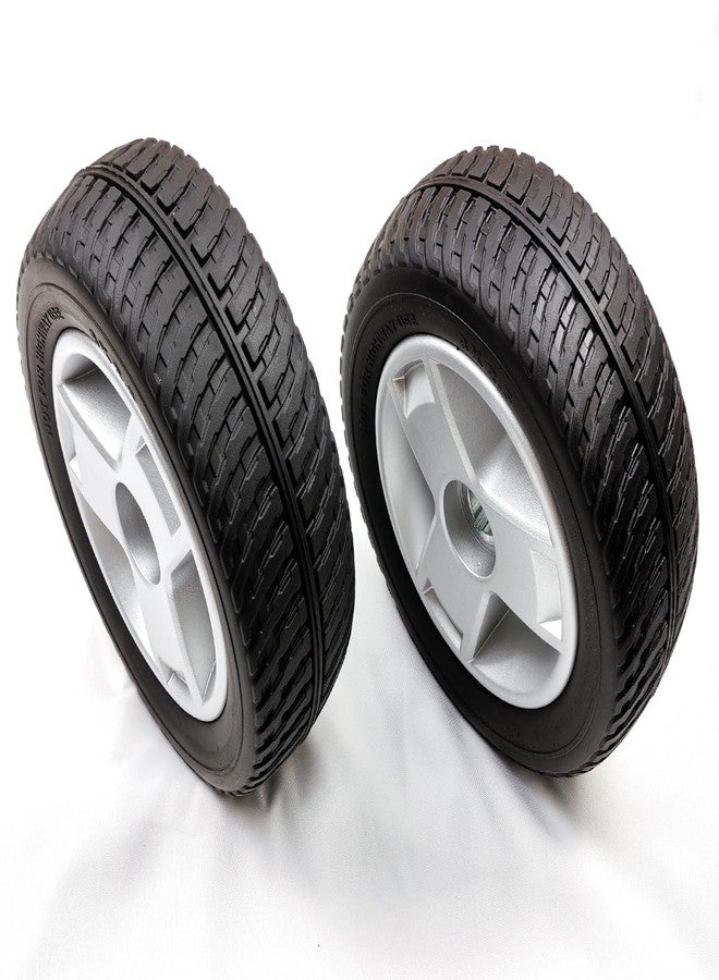 ForconMed Mobility scooter replacement wheel,8"x2.5"Flat-Free Rear Wheel,Tri-Spoke Rim for Go-Go LX (S54LX) & Endurance Li (S54LXLIT) Mobility Scooters (WHL125423),Silver+Black,1Pr - Image 1