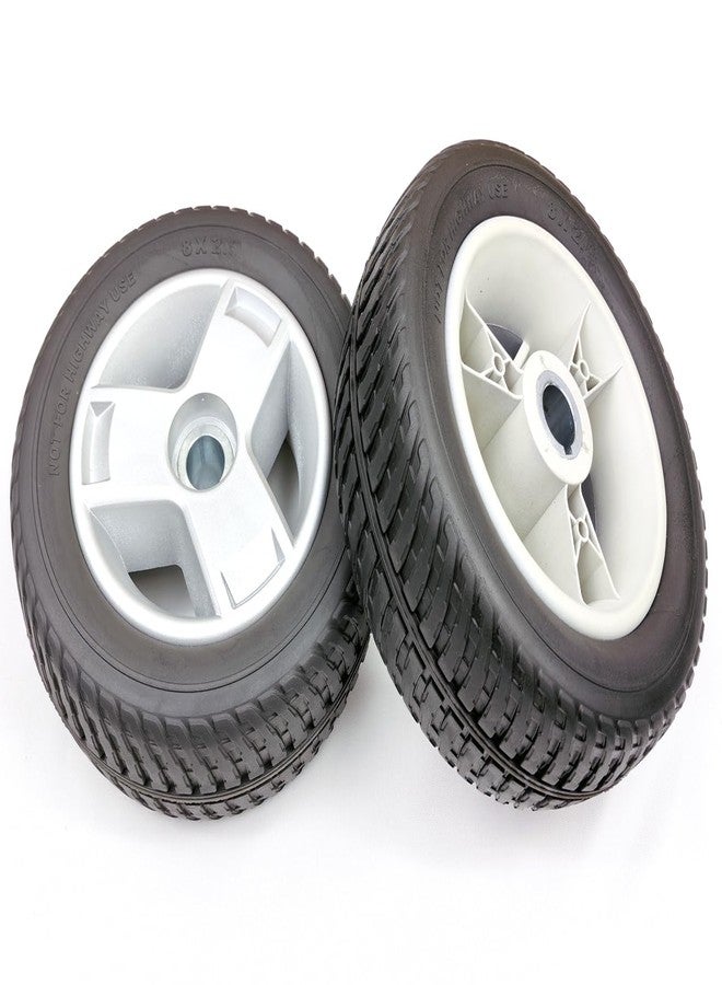 ForconMed Mobility scooter replacement wheel,8"x2.5"Flat-Free Rear Wheel,Tri-Spoke Rim for Go-Go LX (S54LX) & Endurance Li (S54LXLIT) Mobility Scooters (WHL125423),Silver+Black,1Pr - Image 4