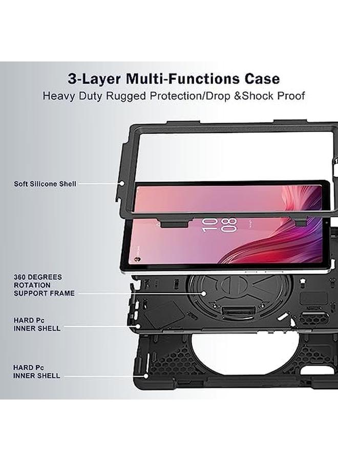 Procases For Lenovo Tab M9 Case 9 Inch 2023 Heavy Duty Shockproof Rugged Protective Cover Rotating Kickstand With Handle Holder Shoulder Strap For Lenovo Tb 310Fu Tablet –Black - Image 5
