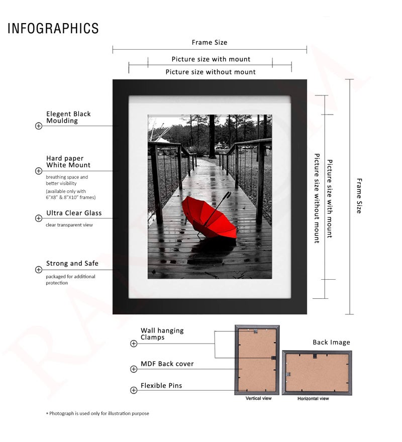 RANDOM Photo Frame For Wall Set of 10 3D Collage photo frames with STAY POSITIVE Plaque For Home decoration | wall decoration | Wall Decor | Home Decor Items (Black) (STAY POSITIVE) - Image 5