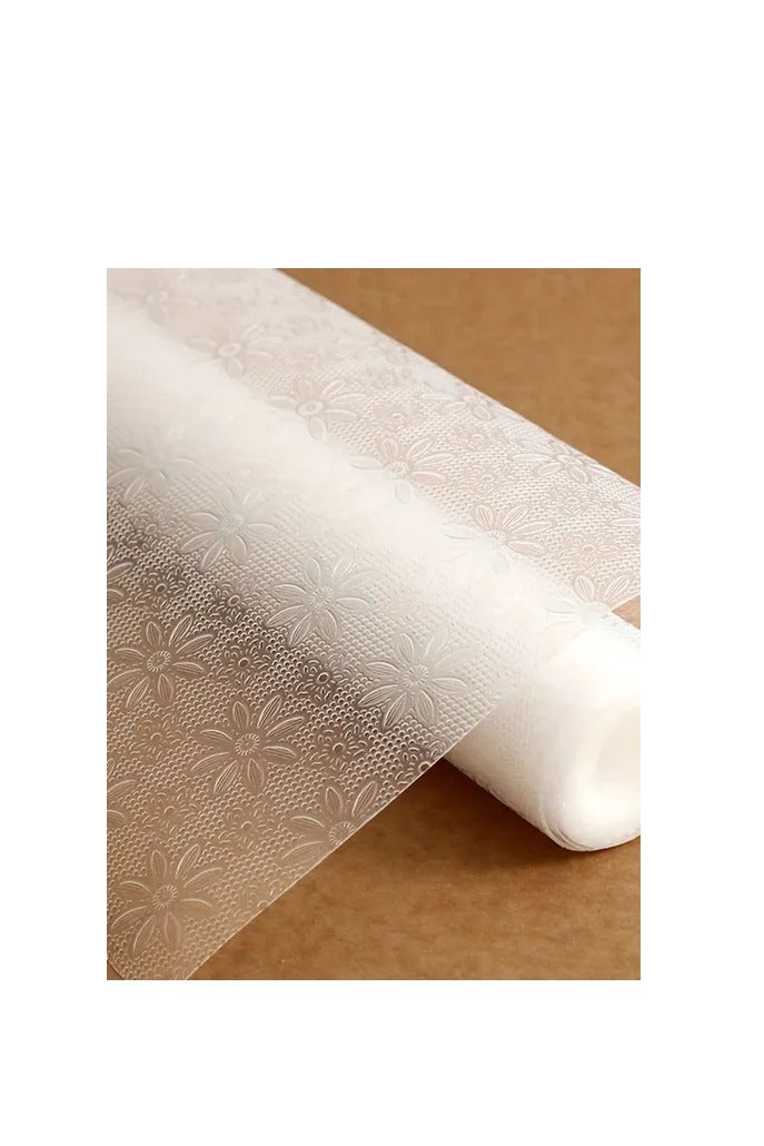 هوم زون لفة بطانة مقاومة للانزلاق بنقشة زهور، حصيرة رف مقاومة للماء، المقاس 60×5 متر - Image 2