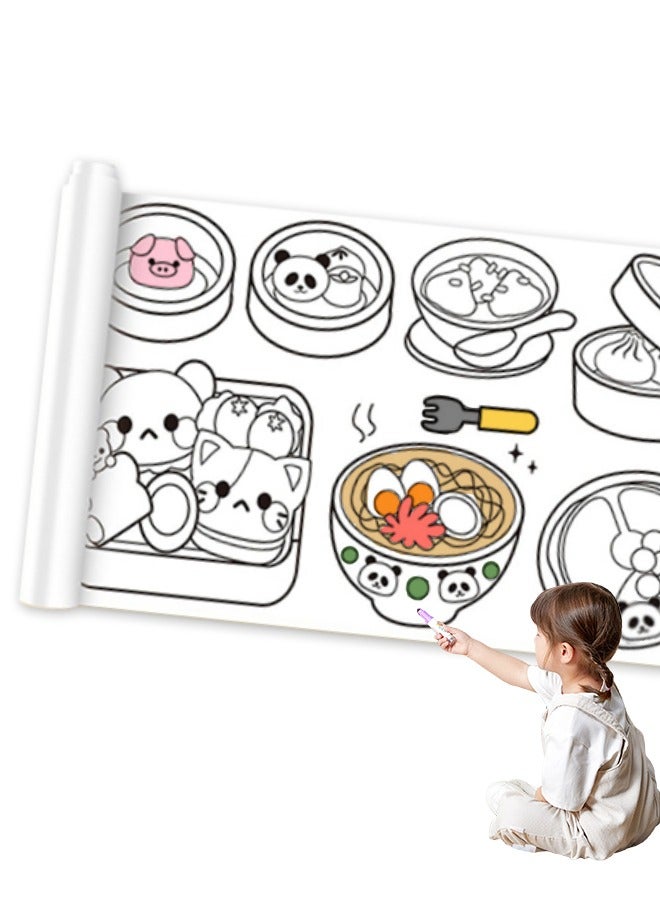 3m Giant Coloring Poster Children's Coloring Paper Roll School Wall Sticker Set Food Pattern Scroll Handmade Graffiti Toys For Children's Graffiti Painting Interest Cultivation - Image 1