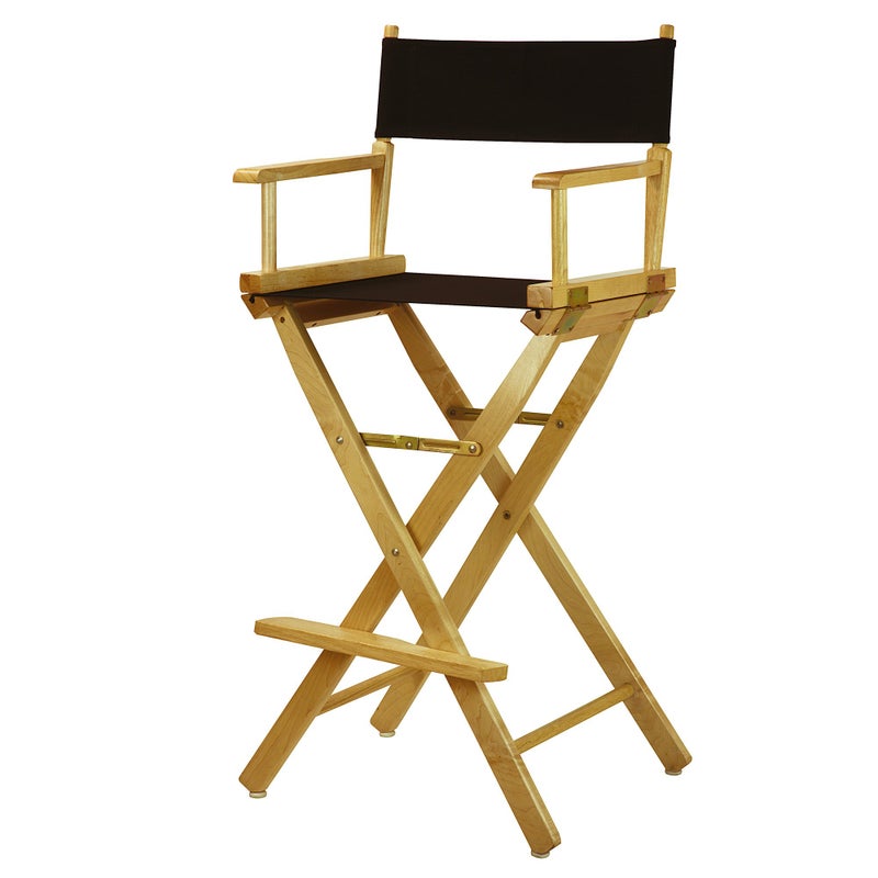 Casual Home Casual Home Directors Chair Natural FrameBlack Canvas30  Bar Height