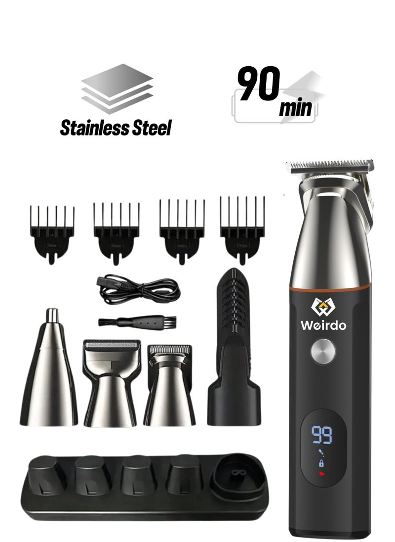 Weirdo Weirdo Trimmers for Men - Hair & Beard Trimmer - 9 in 1 Grooming Kit for Men - Shaving Machine - Nose Trimmer for Men - Waterproof  - Fast Charging - Best for Face, Hair & Body Grooming  - Image 1