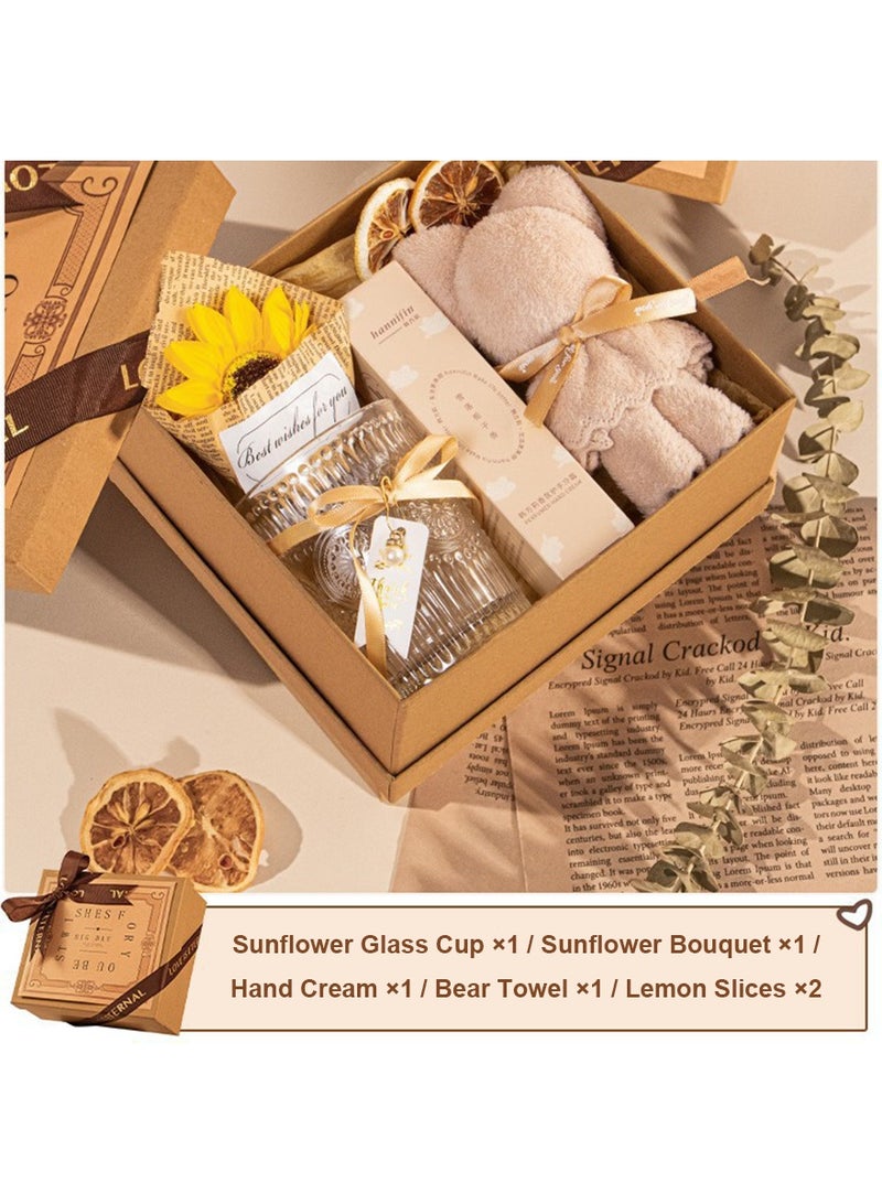 Birthday gift for Ladies Handmaid of honor gift box Wedding gift Bride Wedding towel Hand cream Glass cup and Towel F6 - Image 1