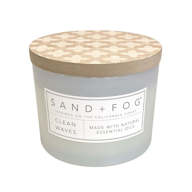 Sand  Fog Scented Candle  Clean Waves  Additional Scents and Sizes  100 Cotton LeadFree Wick  Luxury Air Freshening Jar Candles  Perfect Home Decor  12oz