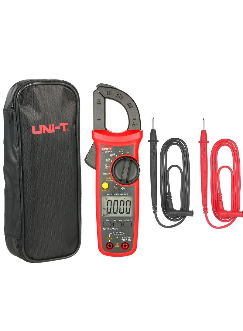 UNI-T UT202A+ 6000 Counts Digital Clamp Meter True RMS Multimeter Clamp Ammeter Voltage Meter NCV Test Universal Meter Tester AC Current Clamp Tester Measuring Relative Value Capacitance Frequency Duty Cycl - Image 3