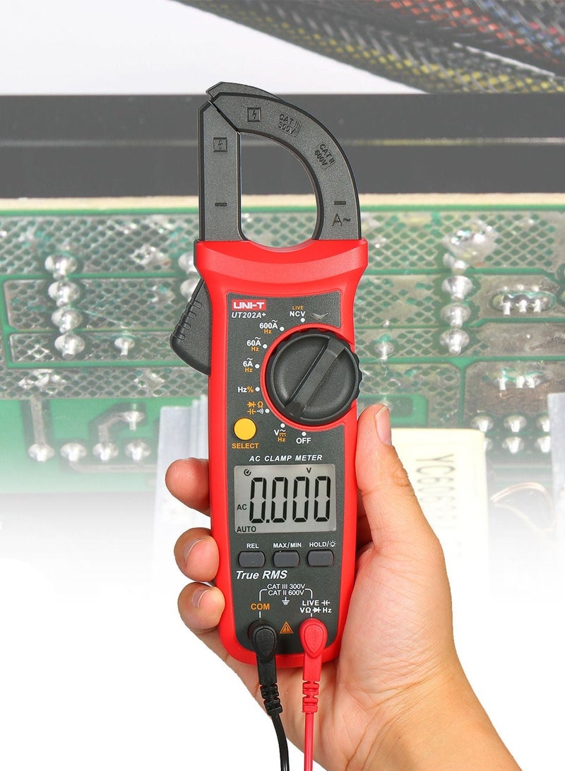 UNI-T UT202A+ 6000 Counts Digital Clamp Meter True RMS Multimeter Clamp Ammeter Voltage Meter NCV Test Universal Meter Tester AC Current Clamp Tester Measuring Relative Value Capacitance Frequency Duty Cycl - Image 4
