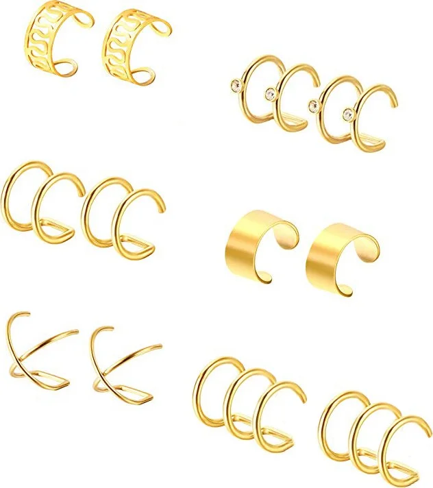 Chavin Gold Ip Steel 6 Sets Nipple Women's Earrings EB66SR