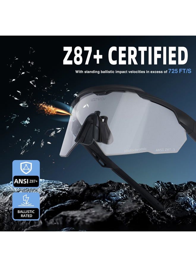 VOZAPOW Shooting Glasses Anti Fog with High Definition Lenses, ANSI Z87.1 Certified Tactical Safety Glasses for Men Women - Image 2