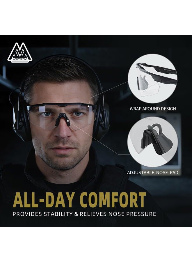 VOZAPOW Shooting Glasses Anti Fog with High Definition Lenses, ANSI Z87.1 Certified Tactical Safety Glasses for Men Women - Image 5
