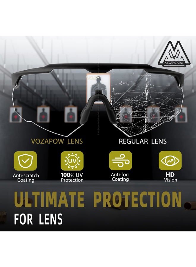 VOZAPOW Shooting Glasses Anti Fog with High Definition Lenses, ANSI Z87.1 Certified Tactical Safety Glasses for Men Women - Image 4