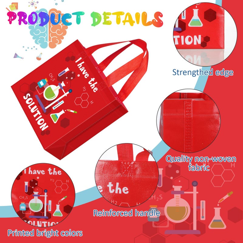 Sanwuta 24 Pcs Science Party Favor Bags Goodie Gift Treat Bag with Handles for Kids Students Party Supplies(Colorful) - Image 3