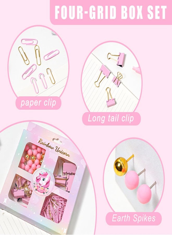 COMFYROOM Desk Accessories with Pen Holder, Office Supplies Desk Organizers and Accessories, Tape Dispenser, Stapler, Staple Remover, Staples, Clips Set, Ruler, Scissor, Pen, Tape (Pink) - Image 5