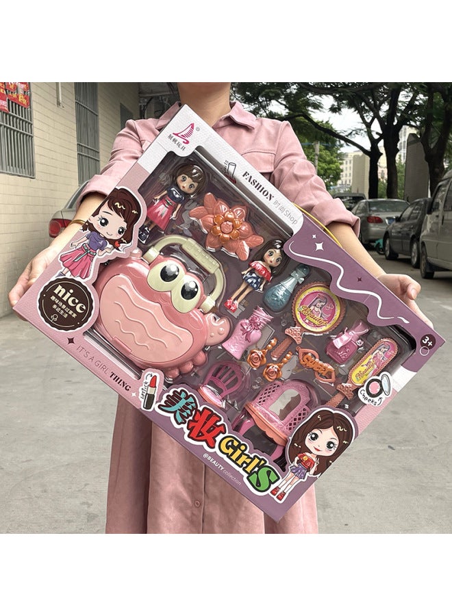 Girls' Jewelry Play House Toys Can Store Crab Bags With Accessories Cosmetic Room Scene Training Class Toys-Color:Crab Bag Jewelry Toy - Image 2