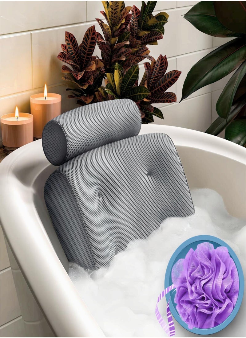 Sharpdo Bath Pillow Bathtub Anti-Slip Headrest for Head, Neck and Shoulder Support, Bath Pillow Fits All Bathtub, Hot Tub and Home Spa  - Image 3