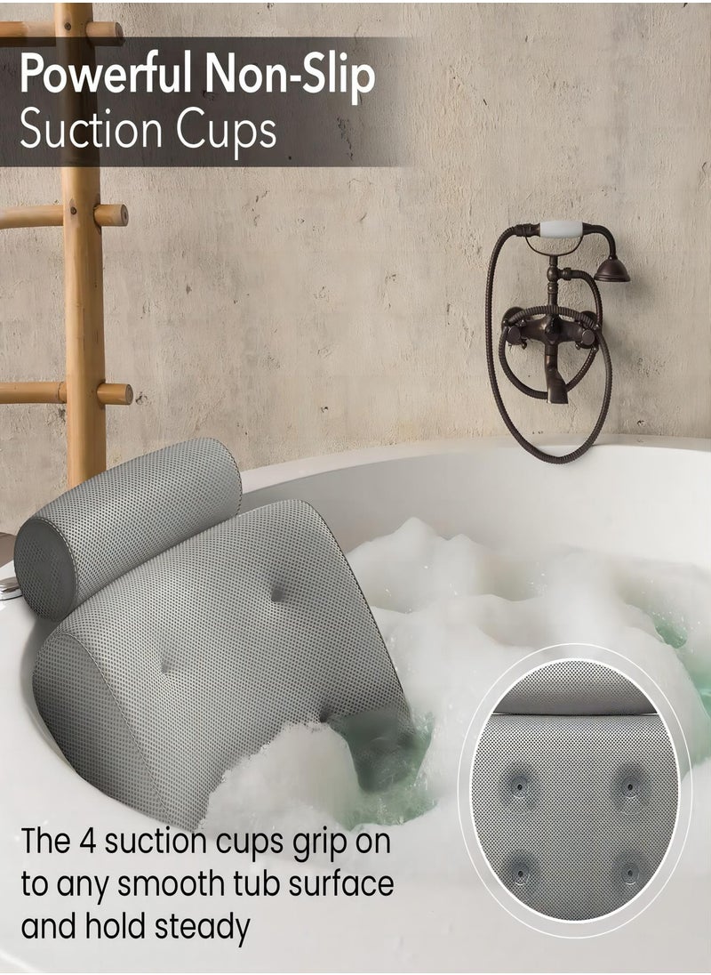 Sharpdo Bath Pillow Bathtub Anti-Slip Headrest for Head, Neck and Shoulder Support, Bath Pillow Fits All Bathtub, Hot Tub and Home Spa  - Image 2