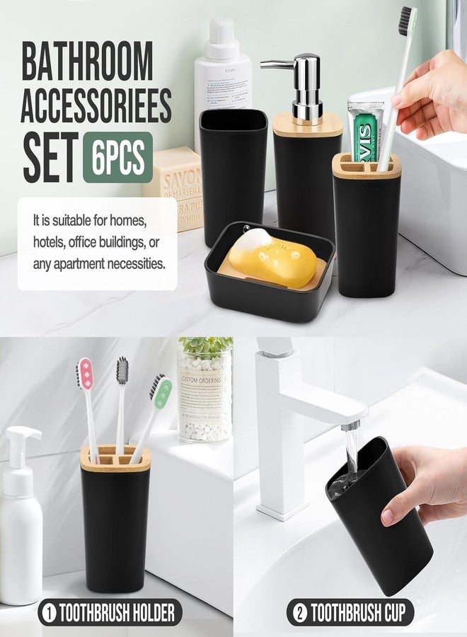 KARTASYA Luxury 6 Piece Bathroom Accessories Set for Modern Home Decor (Black Wooden) - Image 3