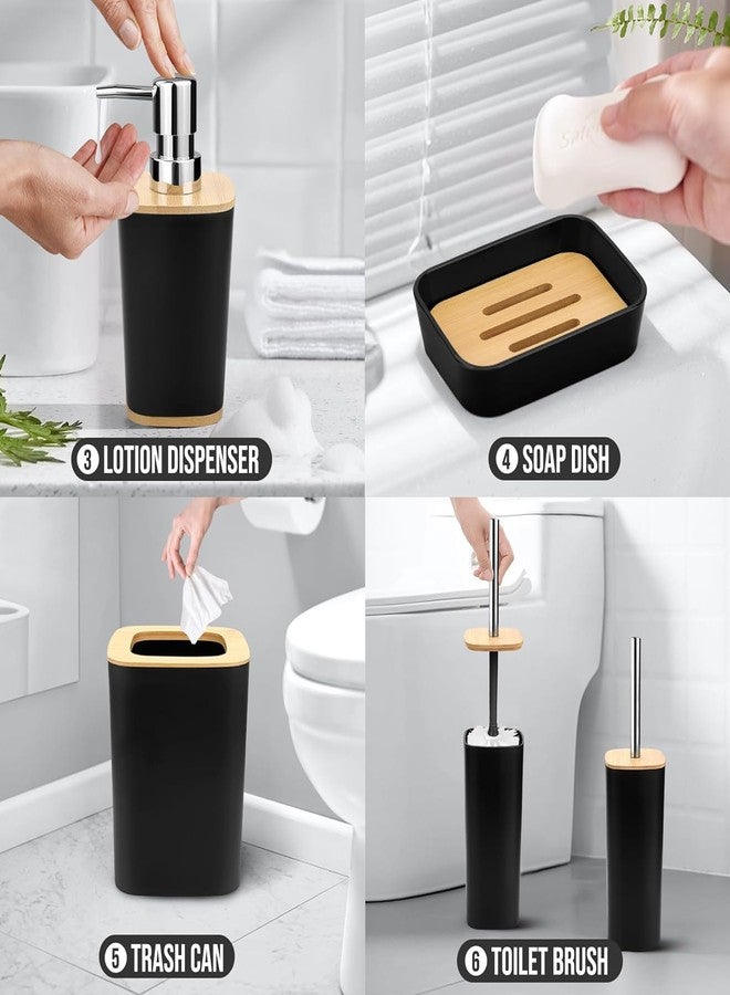 KARTASYA Luxury 6 Piece Bathroom Accessories Set for Modern Home Decor (Black Wooden) - Image 4