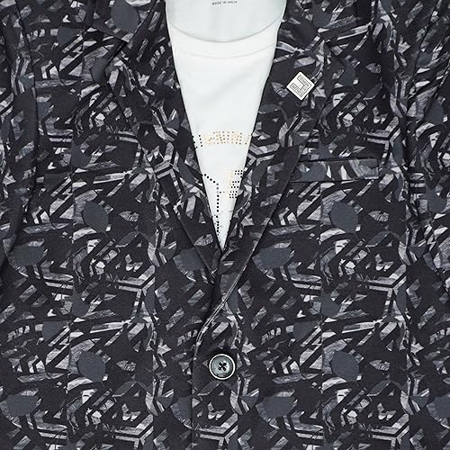CAVIO Boys Printed Blazer and T-Shirt Grey - Image 3