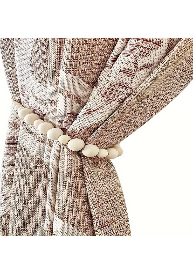 Generic 2pcs Wooden Bead Curtain Ties Bohemian Curtain Ties Curtain Fixers Bedroom Decor  - Image 5