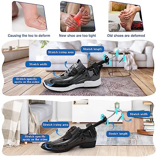 eachway Shoe Stretcher Shoe Widener Adjustable Width Length Wide Feet Shoe for Men Women（L for Men's Size Us 10-13.5) Black - Image 4