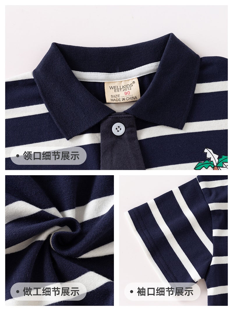 Children'S Clothing Boys Lapel Short Sleeve T-Shirt Summer 2025 Children Summer Polo Shirt Baby Half Sleeve Clothes Tide - Image 5
