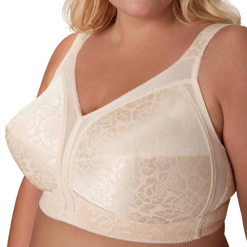 PLAYTEX Womens 18 Hour Comfort-strap Wireless Bra, Full-coverage With 4-way Trusupport, Single & 2-pack Bras, Natural Beige, 40DD US - Image 3