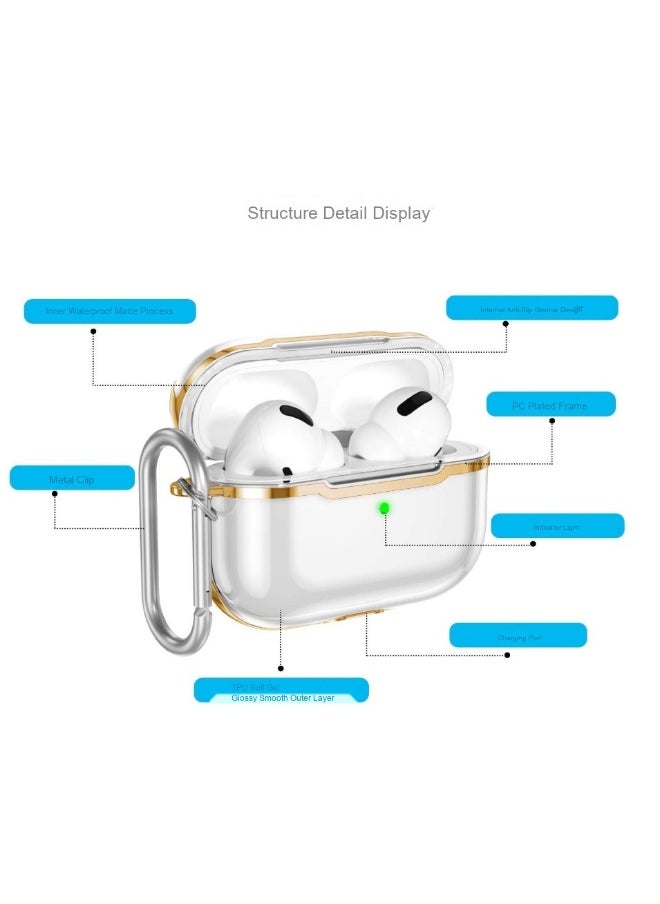 Generic - Fashion Transparent Plating Protective Case Cover for Apple AirPods Pro/Pro2 for Men Women - Image 1