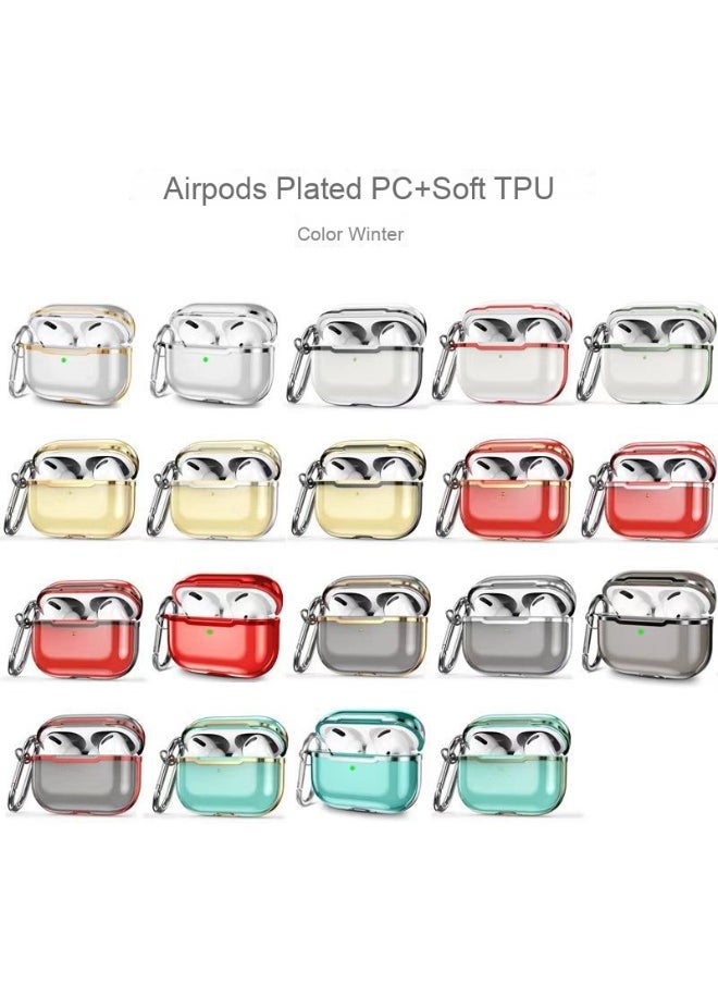 Generic - Fashion Transparent Plating Protective Case Cover for Apple AirPods Pro/Pro2 for Men Women - Image 1