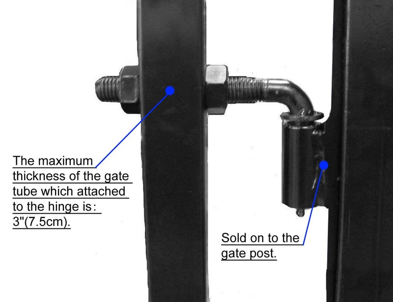 Supreform Universal Heavy Duty 5/8" J-Bolt Gate Hinge Steel Pivot Hinge Welded Hinge for Welding on Larger Iron or Steel Gates, Adjustable 5" Long Bolts Ball Bearing (Sold as Pair) - Image 5