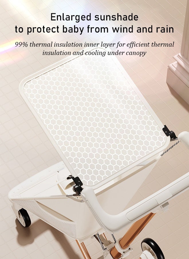 Stroller, Lightweight and Foldable, Excellent Shock Absorption, Large Sun Canopy and Seat, Visibility Stroller, One-Touch Fold, Stroller, Baby Transport - Image 2