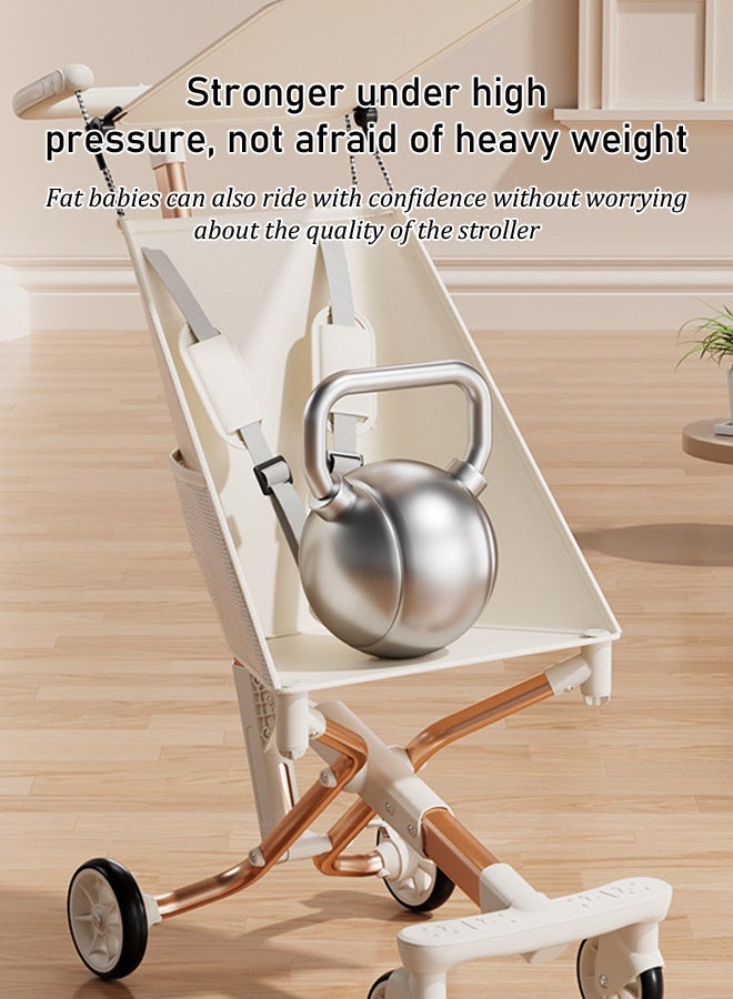 Stroller, Lightweight and Foldable, Excellent Shock Absorption, Large Sun Canopy and Seat, Visibility Stroller, One-Touch Fold, Stroller, Baby Transport - Image 4
