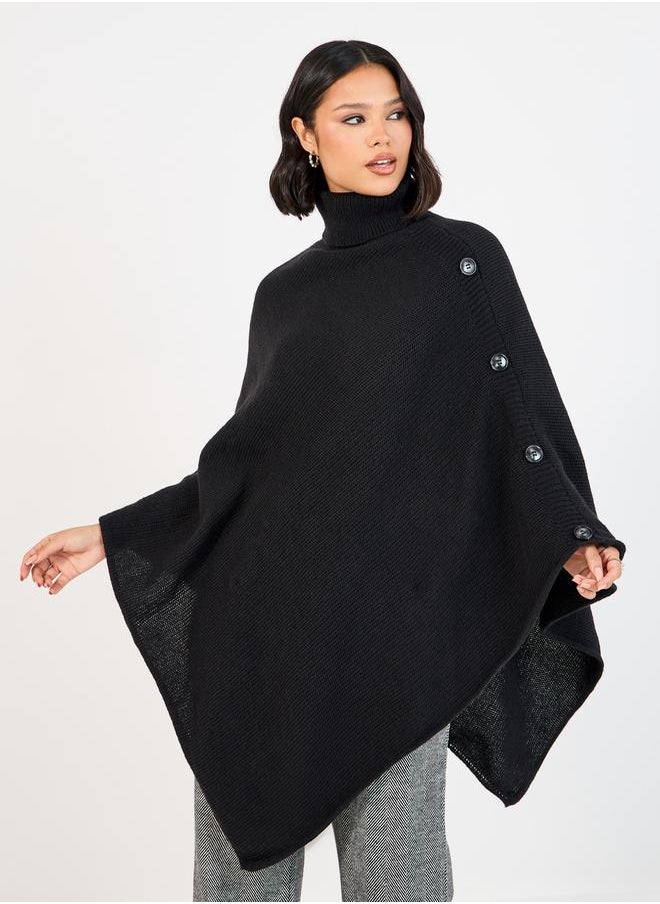 Oversized Longline Asymmetrical Sweater Cape with Buttons - pzsku/Z19E9C9E2312EE424AD52Z/45/_/1732177938/d0a786a0-3a49-4f78-a50c-7490faf5de04