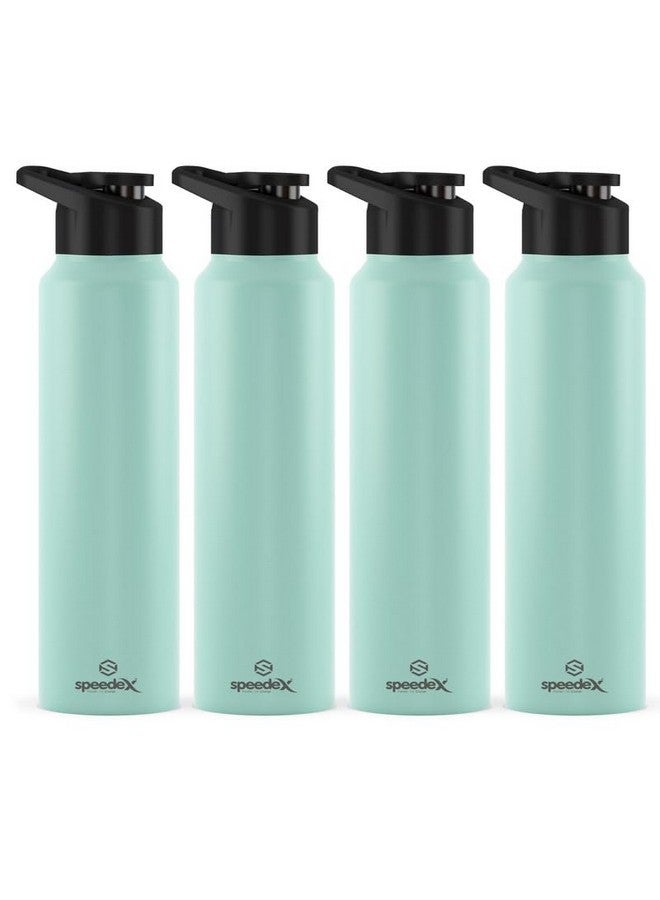 Speedex Stainless Steel Pastel Green Water Bottle 1 Litre with Sipper Cap | Combo of 4 | Pack of 4 | Set of 4 | Leak Proof & BPA Free | Fridge Friendly for School, Office, Gym | For Men, Women, Kids - Image 1